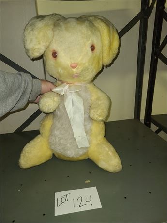 Large Yellow Vintage BJ Toy Co. Plush Easter Bunny