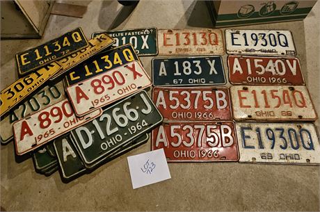 Vintage Mixed 1960's & 70's License Plates