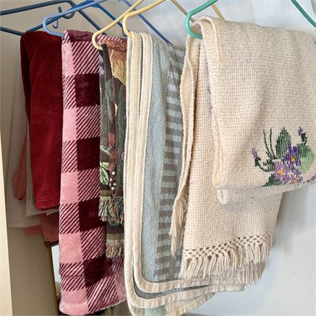 Throw Blankets and Bedskirt Lot