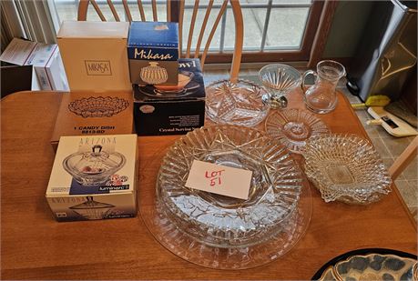 Mixed Crystal & Glass Lot- Mikasa, Arizona, Leonard & More Size & Style Vary