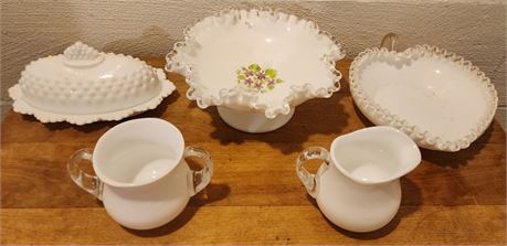 Assorted Milk Glass