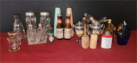 Salt & Pepper shakers, small bottles, etc.