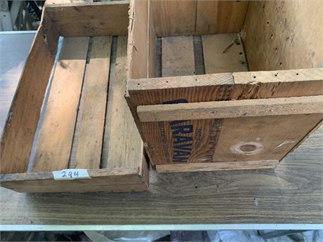 Vintage Wood Advertising Storage Crates - Lot of 2