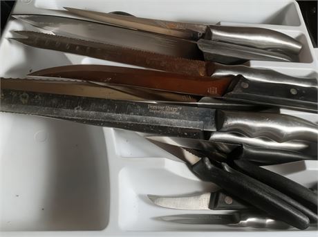 Forever Sharp Surgical Stainless Steel Kitchen Knife Set W/Metal Handles