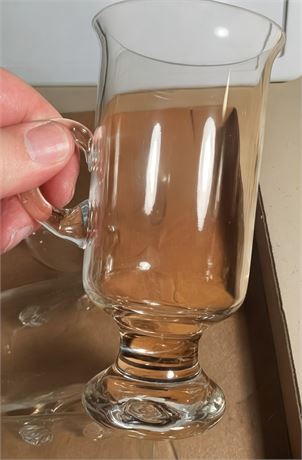 Clear Footed Glass Irish Mug Coffee Glass Lot