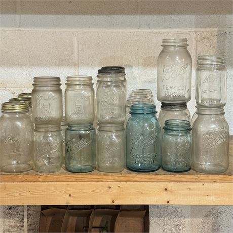 Assorted Glass Canning Jars - Variety of Makers, Many Circa 1900-1930