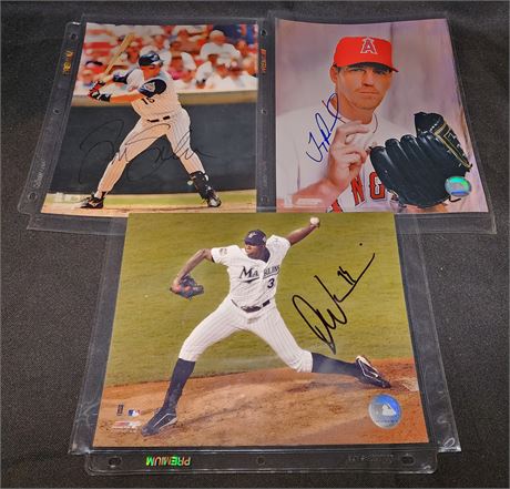 3 Signed MLB Photos