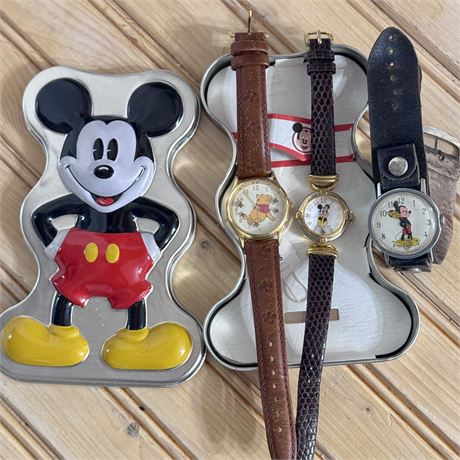 Disney Watches - (2) Like New and 1 Vintage