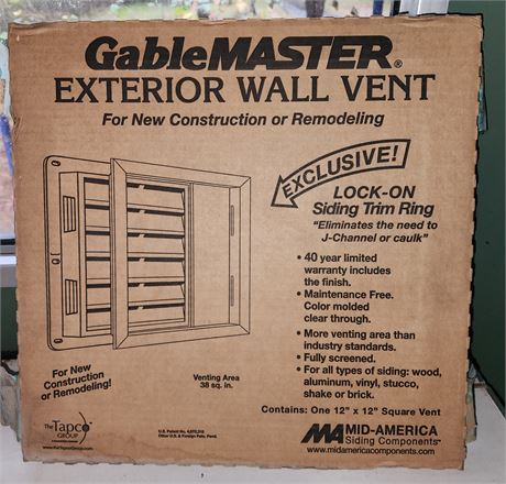 Gable Master Exterior Wall Vent