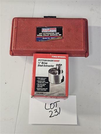 Sealey 6pc Wheel Pulley Removal Kit & Pittsburgh 1/2" Drive Stud Extractor