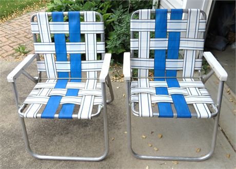2 Webbed Outdoor Chairs