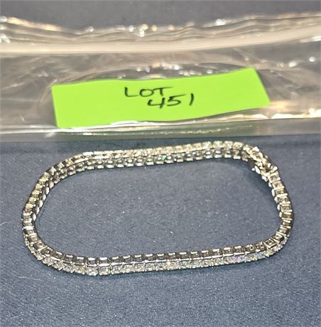 Sterling HFE CZ Tennis Bracelet 8" 0.48 ozt