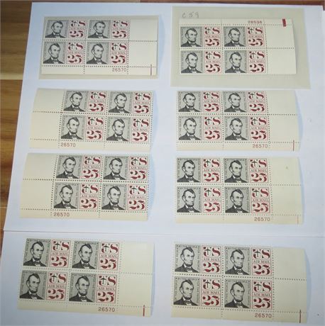 US Air Mail Stamps: 25 Cent Abraham Lincoln