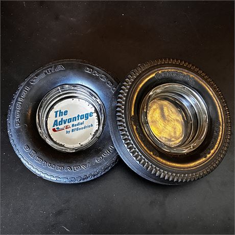 B.F. Goodrich and General Tire Ashtrays
