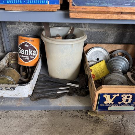 Shelf Contents Cleanout - Metal Lathe Step Pulley, Tools, Misc.