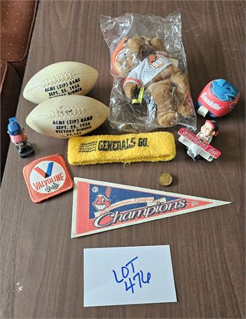 Mixed Vintage Sports, 97 Indians Pennant, Sosa Bobblehead, Browns Dawg, 1954 Acm