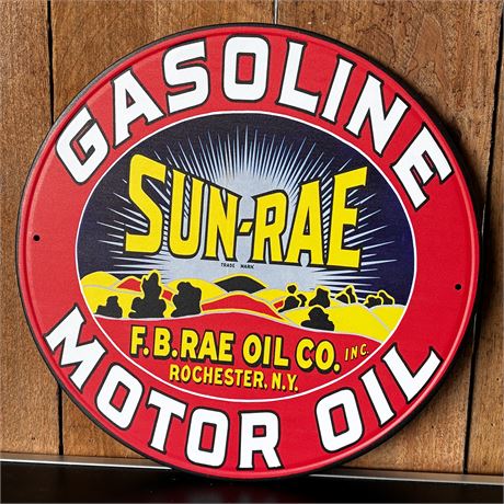 Sun-Roe Motor Oil Metal Advertising Sign