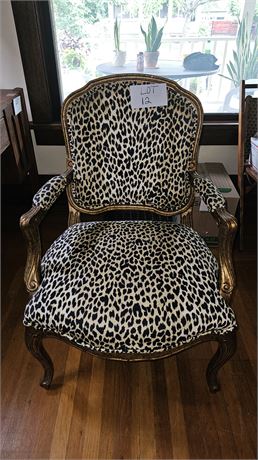 Faux Cheetah Print Arm Chair