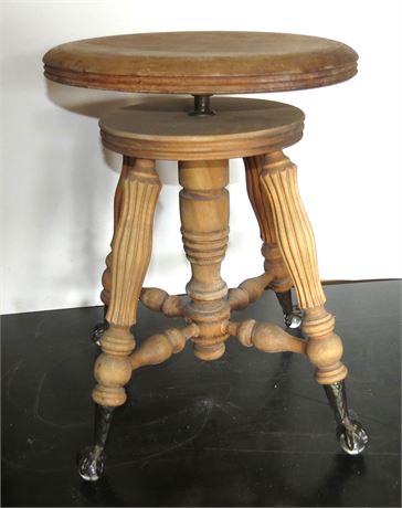 Vintage Adjustable Piano Stool