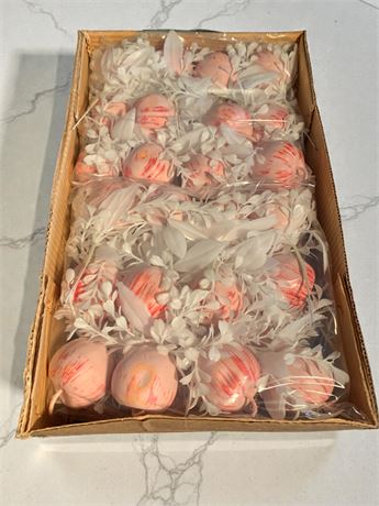 Artificial Pink & White Apple Fruit Flower Pick Bundles - Total of 5 Boxes