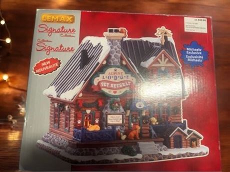 Lemax Signature Collection Porcelain Vail Village Alpine Lodge Pet Retreat 75255