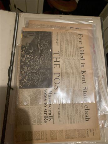Vintage Historical Newspaper Ephemera Lot - Kent State May 4th & More