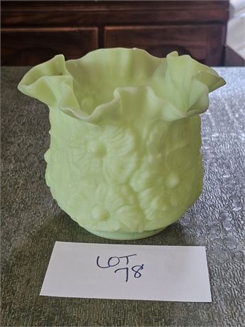 Fenton Custard Green Magnolia Vase