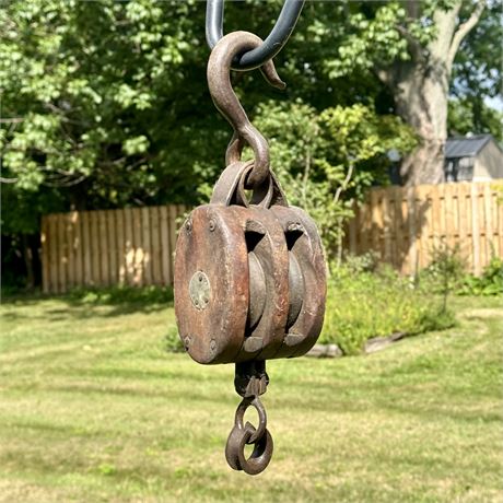 Antique Farmhouse/Barn Double Pulley