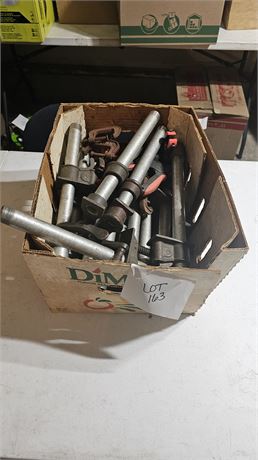 Box Full Of Mixed Pipe Threaders & Clamps