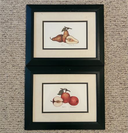 Signed Mary Fyne Pears and Apples Farmhouse Decorative Art
