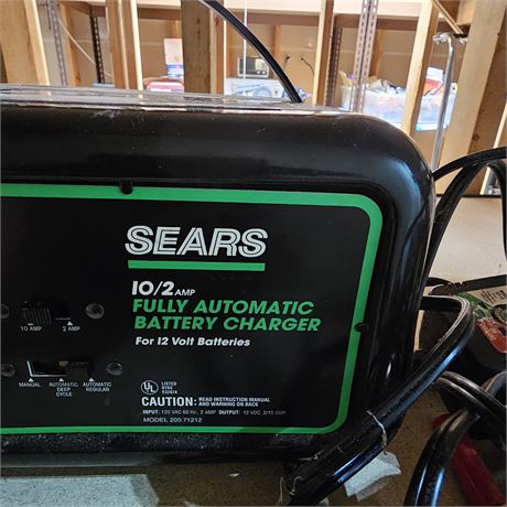 Sears~Fully Automatic Battery Charger 10/2amp for 12V Batteries