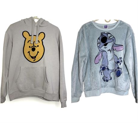 Disney Winnie the Pooh & Stitch Sweatshirts - Women's L/Juniors XL