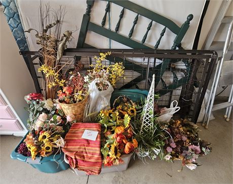 Huge Lot Of Mixed Faux Flowers