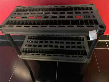 Black Plastic 2 Tier Shelving Unit