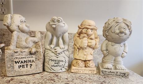 4- 1970's Funny Figurines