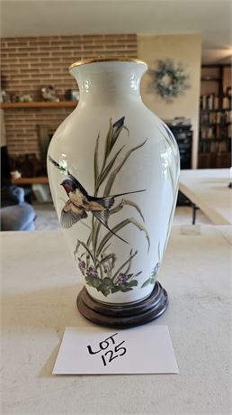 Franklin Porcelain "The Meadowland" Bird Vase By Basil Ede