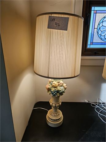 MCM Chapman Man. Co. Table Lamp Pomegranates & Grape Vase Lamp