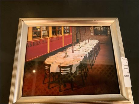 Framed Wall Art Trolley Car In The Spaghetti Warehouse Restaurant in Akron, Ohio