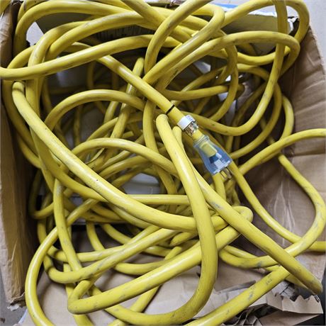 Extra Heavy Duty Long Yellow Extension Cord