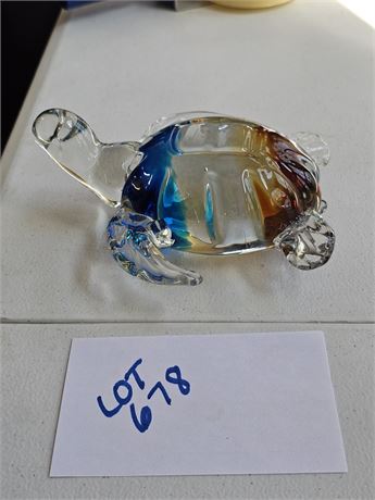 Dynasty Glass Turtle Paperweight