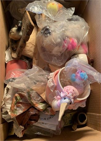 Vintage Small Toys, Ribbon & More
