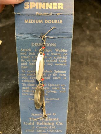 The Williams Gold Refining Company Firefly Spinner Medium Double Fishing Lure