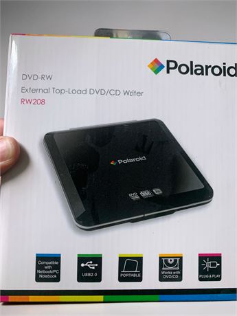 Polaroid RW208 External Top-Load DVD/CD Writer W/Original Box