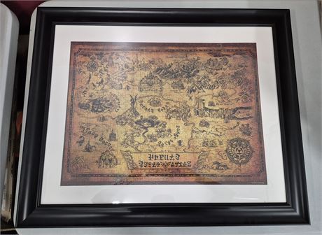 Framed "The Legend of Zelda Hyrule Map" Puzzle