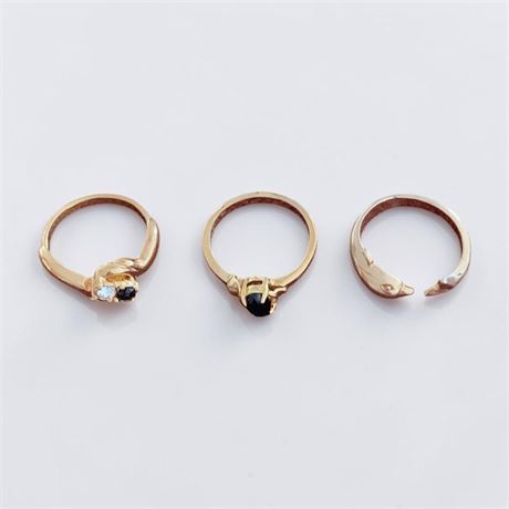 14k Gold-Plated Ring W/Oval Black Onyx Stone, Yellow Gold Crossover Ring