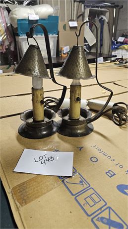 Antique 1930's Era Hammered Lights 12" Tall