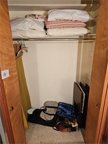 Closet Cleanout:Standard Bed Pillows/Throw Blankets/Mix TV Trays & More