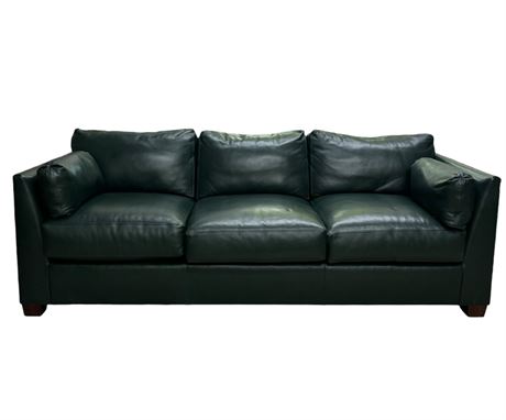 Forest Green Leather Couch