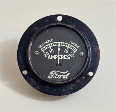 Vintage Ford Amp Gauge 20-0-20 Ammeter Dash Instrument Charge/Discharge