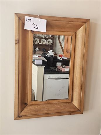 Antique Wood Frame Wall Mirror